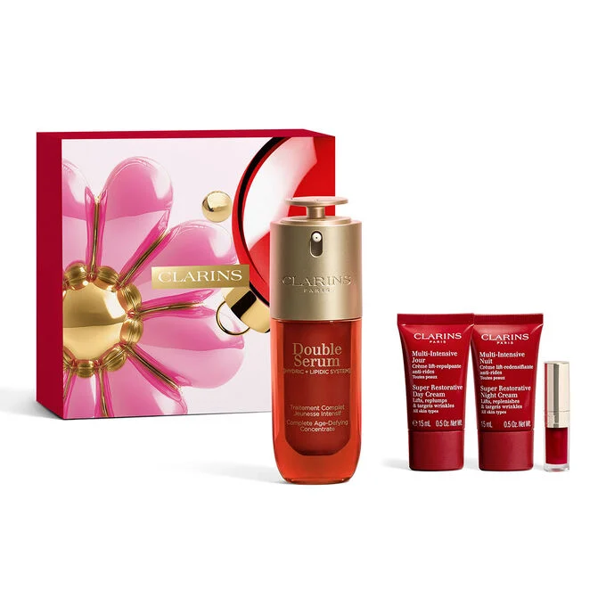 CLARINS VP DS 50ML( SUPER RES DAY 15ML+NUIT 15ML+MINI LIP OIL 03 )A4